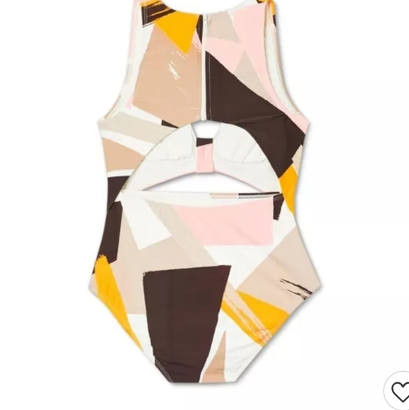 SEA ANGEL Plunge Peek-A-Boo Color Block Cut-Out 1 Piece Swimsuit Size M - Picture 6 of 8